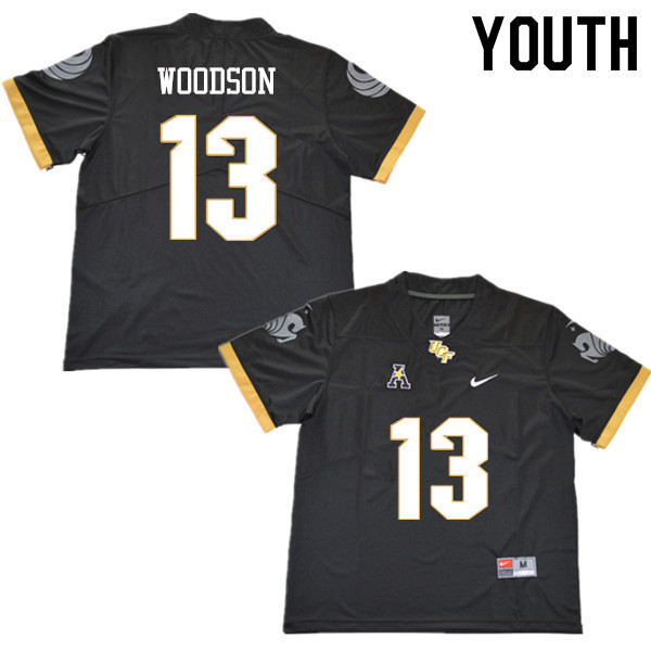 Youth #13 Landon Woodson UCF Knights College Football Jerseys Sale-Black